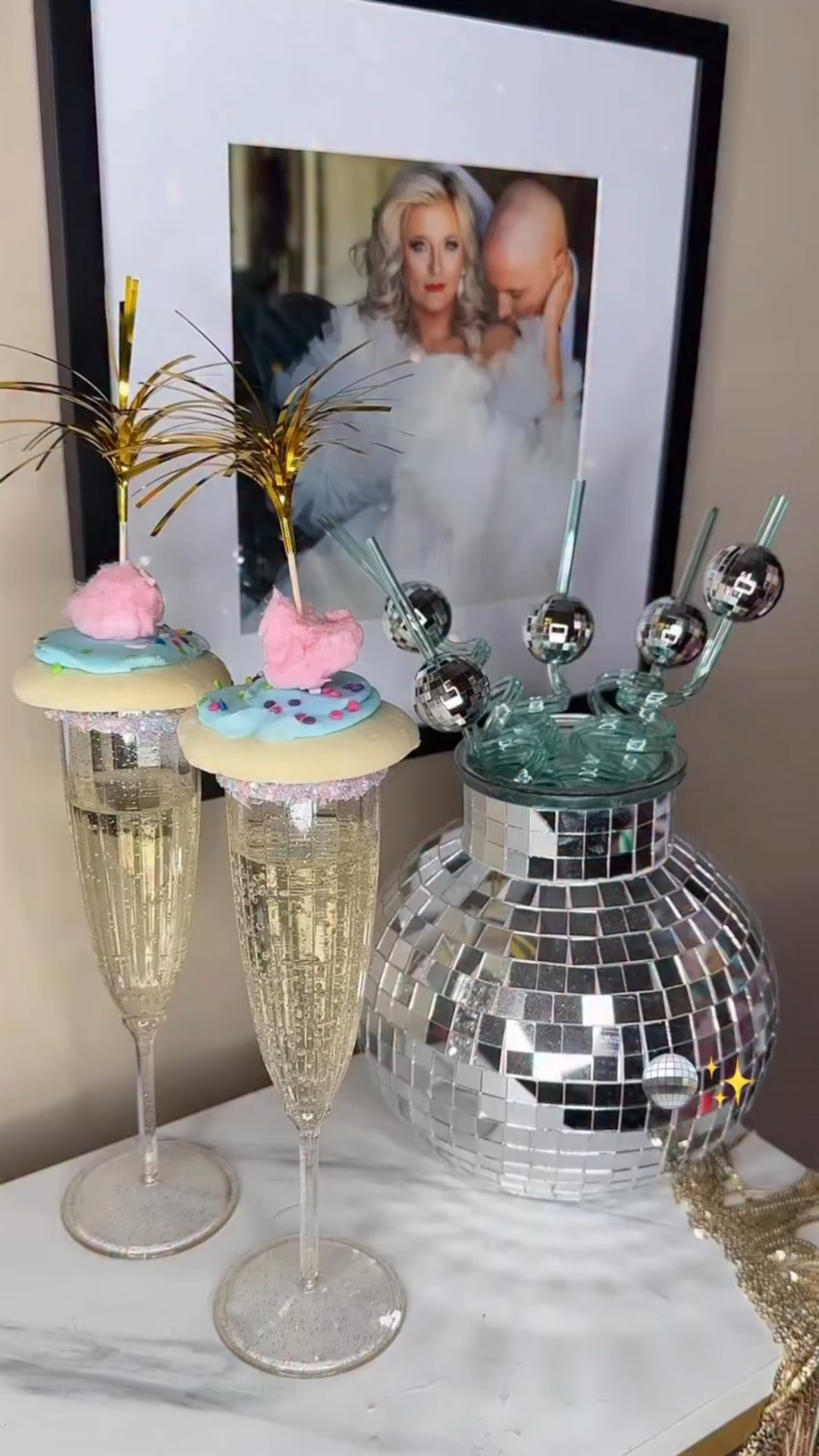 NYE Party idea! ✨🪩🍾 Kids get the sparkle, adults get the bubbles & everyone gets the ball dropping confetti! 🩷 Say “NYE” to shop! 

Save for later! Follow @trulytorij for more! 

#nye #newyearsparty #newyearseve #nyeparty #holidaydrinks #partyideas #partyinspo #newyears