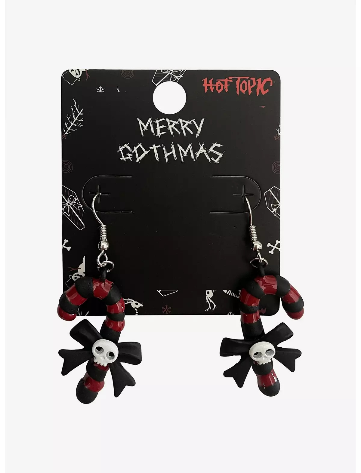 Goth Christmas Candy Cane Earrings | Hot Topic