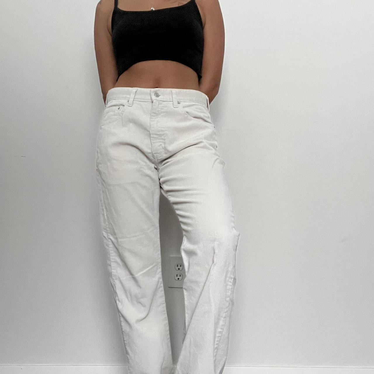 Levi's Women's High waisted Pants - White/Cream - 30 | Depop US