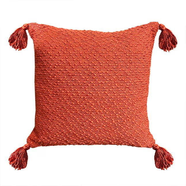 allen + roth Solid Orange Square Summer Throw Pillow | Lowe's