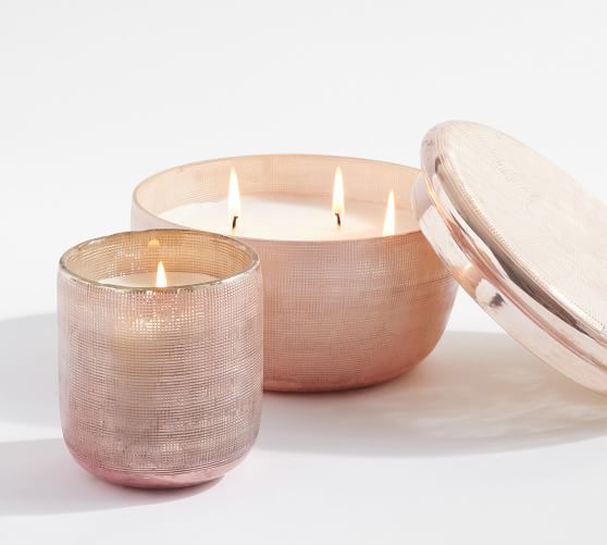 Textured Modern Glass Candles | Pottery Barn (US)
