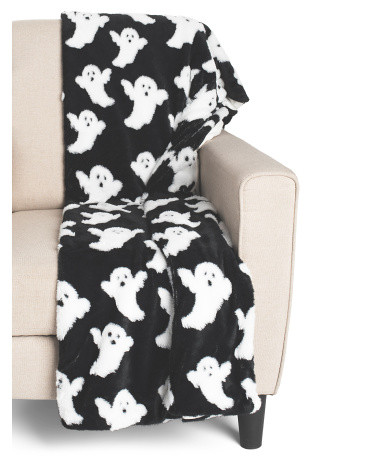 Sculpted Ghosts Faux Fur Throw | TJ Maxx