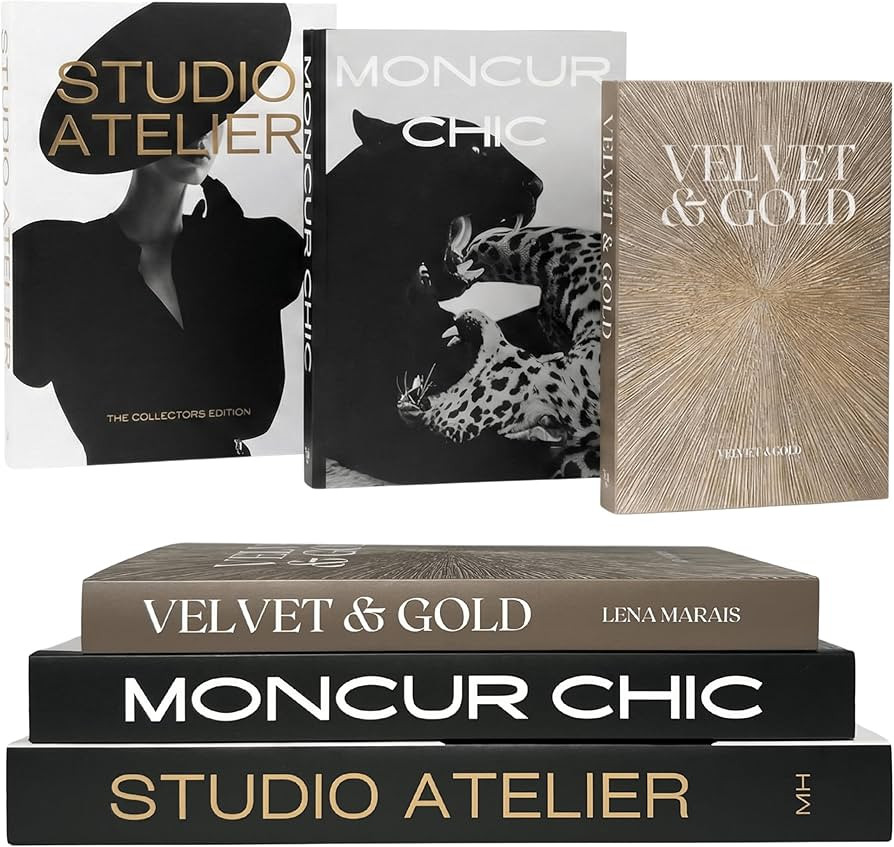 Aesthetic Decorative Books Set of 3, Luxury Fashion Removable Covers, Beautiful Faux Books for Mo... | Amazon (US)