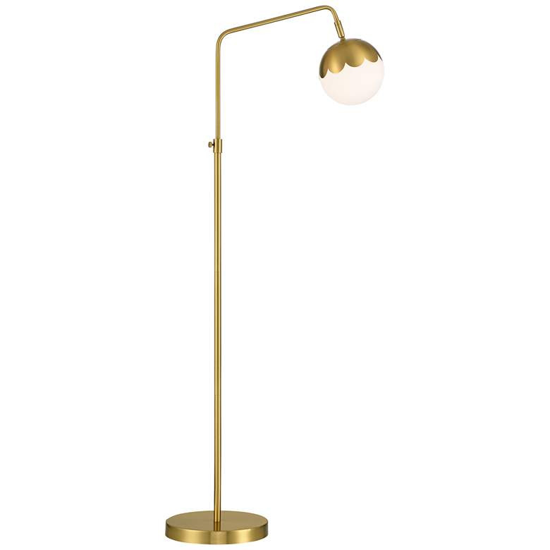 360 Lighting Camila Adjustable Height Brass and White Pharmacy Floor Lamp - #4612F | Lamps Plus | Lamps Plus