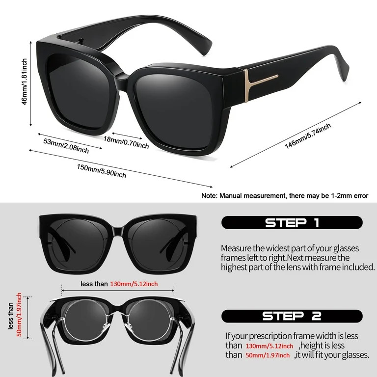 Joopin Large Polarized Fit Over Glasses Sunglasses For Women Men, Oversized Trendy Square Shades ... | Walmart (US)