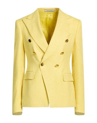 Tagliatore 02-05 Woman Blazer Yellow Size 4 Viscose, Cotton, Acrylic, Polyamide, Elastane | YOOX (US)