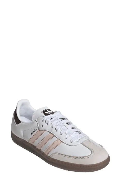 adidas Gender Inclusive Samba OG Sneaker in White/quartz/brown at Nordstrom, Size 10 | Nordstrom