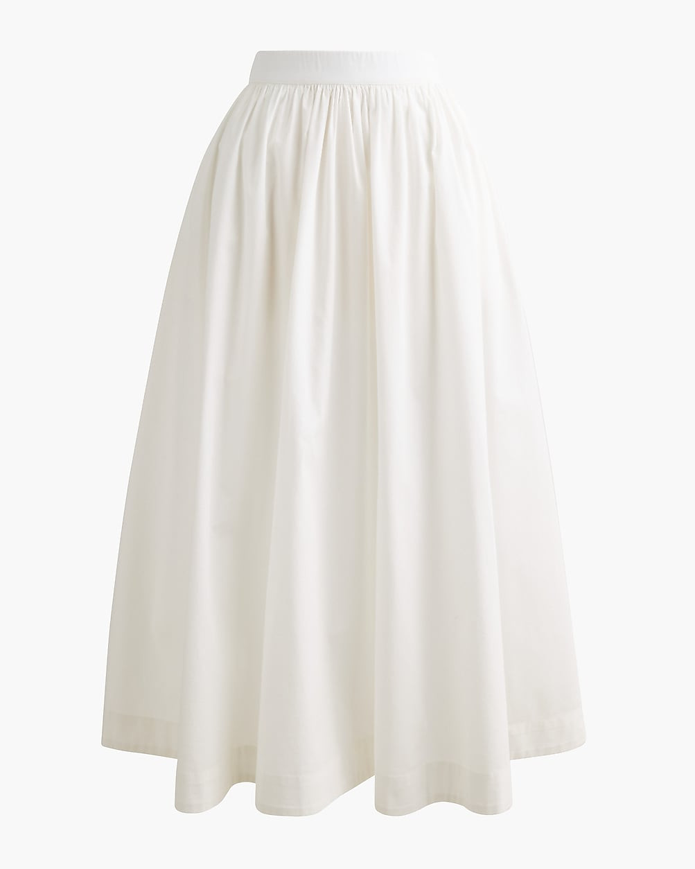 Poplin pull-on midi skirt | J.Crew Factory