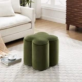Zesthouse 18.5″ Velvet Fabric Ottoman, Modern Ottoman Coffee Table for Living Room, Flower Shap... | Walmart (US)