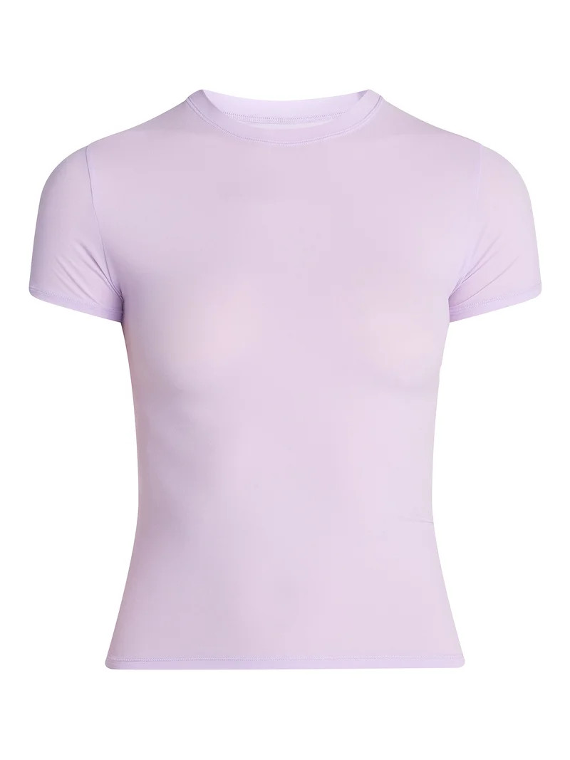 No Boundaries Fit Stretch Tee with Short Sleeves, Women's XS-XXXL | Walmart (US)