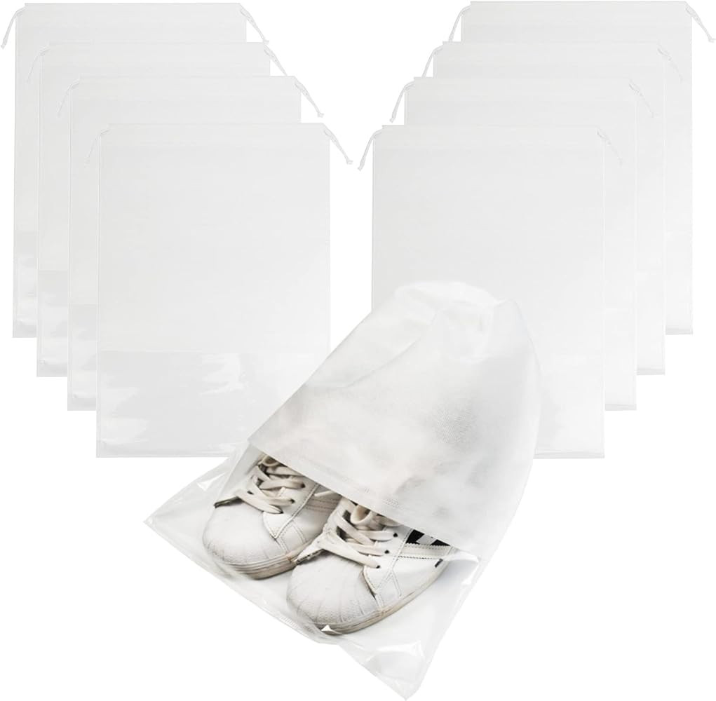 8PCS Travel Shoe Bags with Rope for Men and Women Large Shoes Pouch Organizers | Amazon (US)