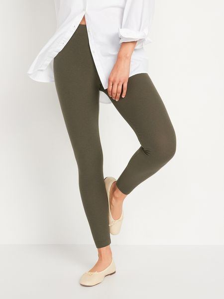 High-Waisted Rib-Knit Leggings For Women | Old Navy (US)