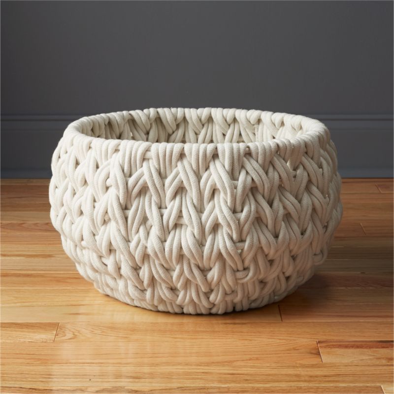 Conway Small White Rope Basket + Reviews | CB2 | CB2