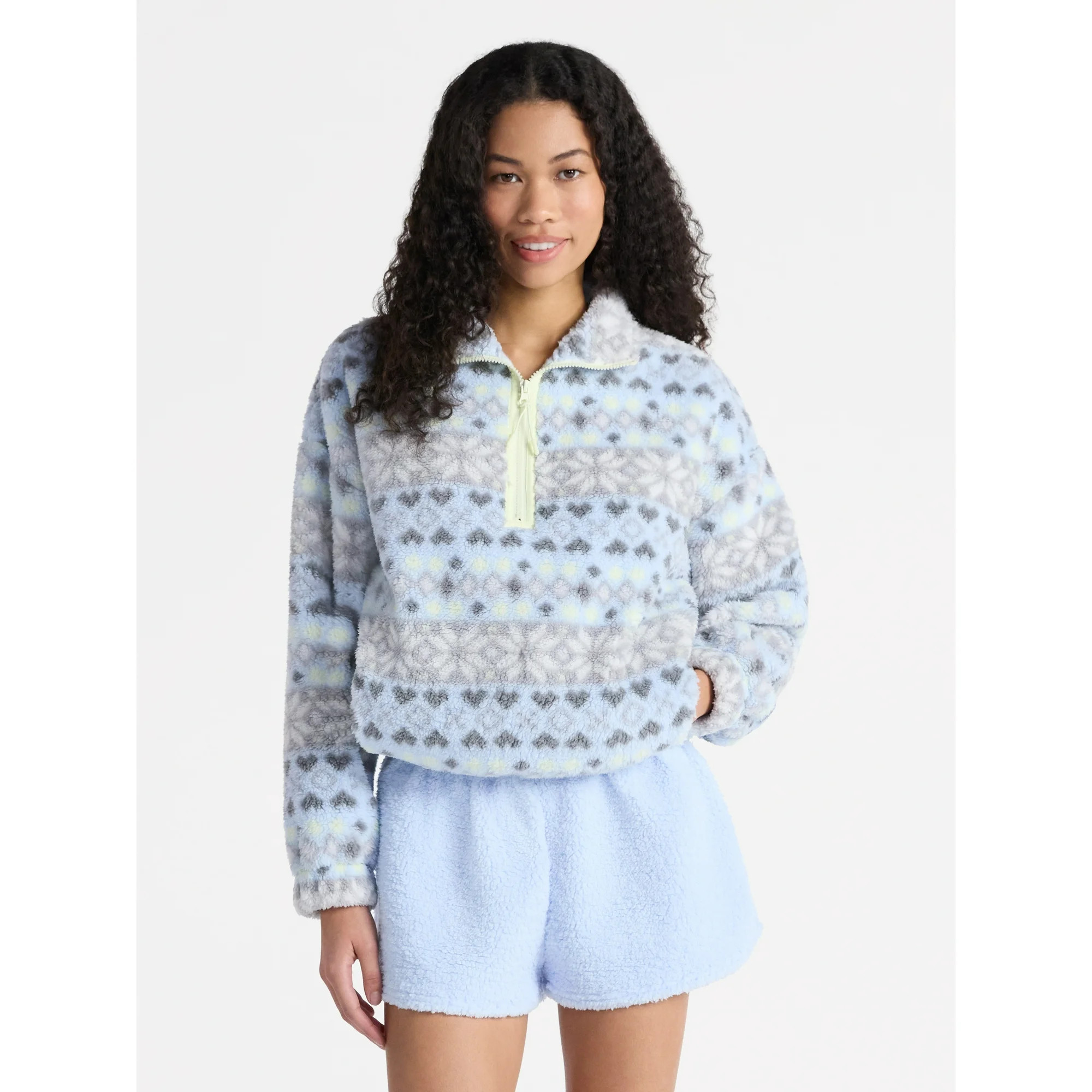 No Boundaries Plush Half-Zip Pullover, Women's | Walmart (US)