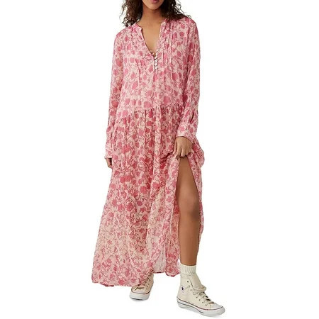 Free People Womens See It Through Floral Print Long Maxi Dress | Walmart (US)
