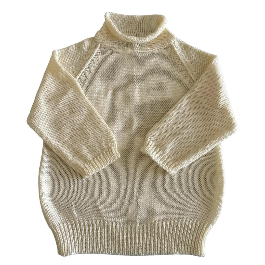 Vintage Diane Von Furstenberg Cream Colored Pullover Sweater With Roll Neck, Elbow Length Sleeves... | Etsy (US)