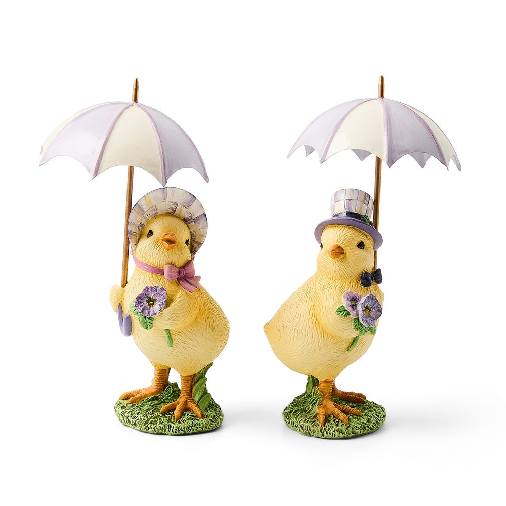 Pansy Party Umbrella Chicks, Set of 2 | MacKenzie-Childs