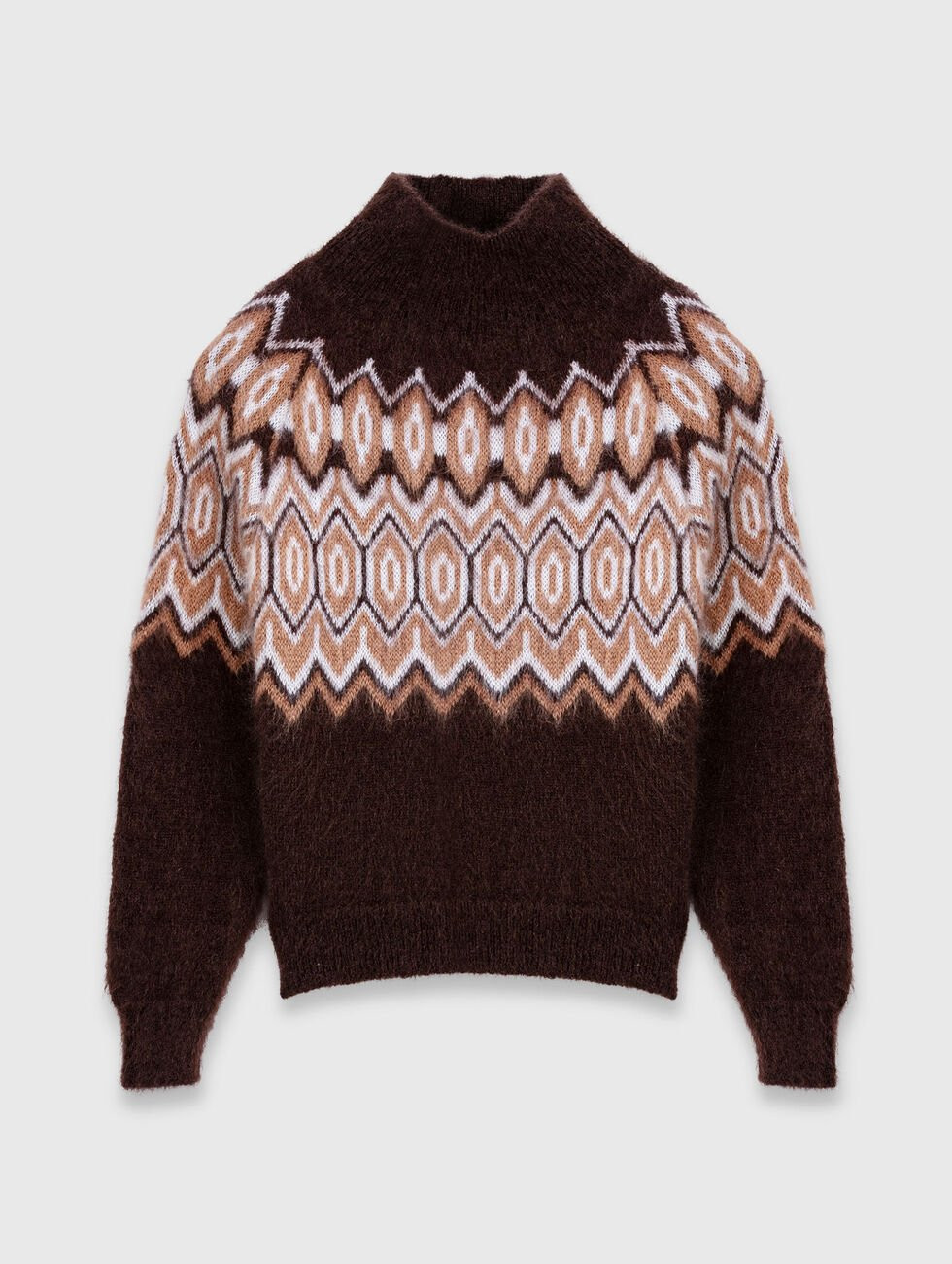 Fair Isle high-neck sweater Brown for Women | Maje | Maje US