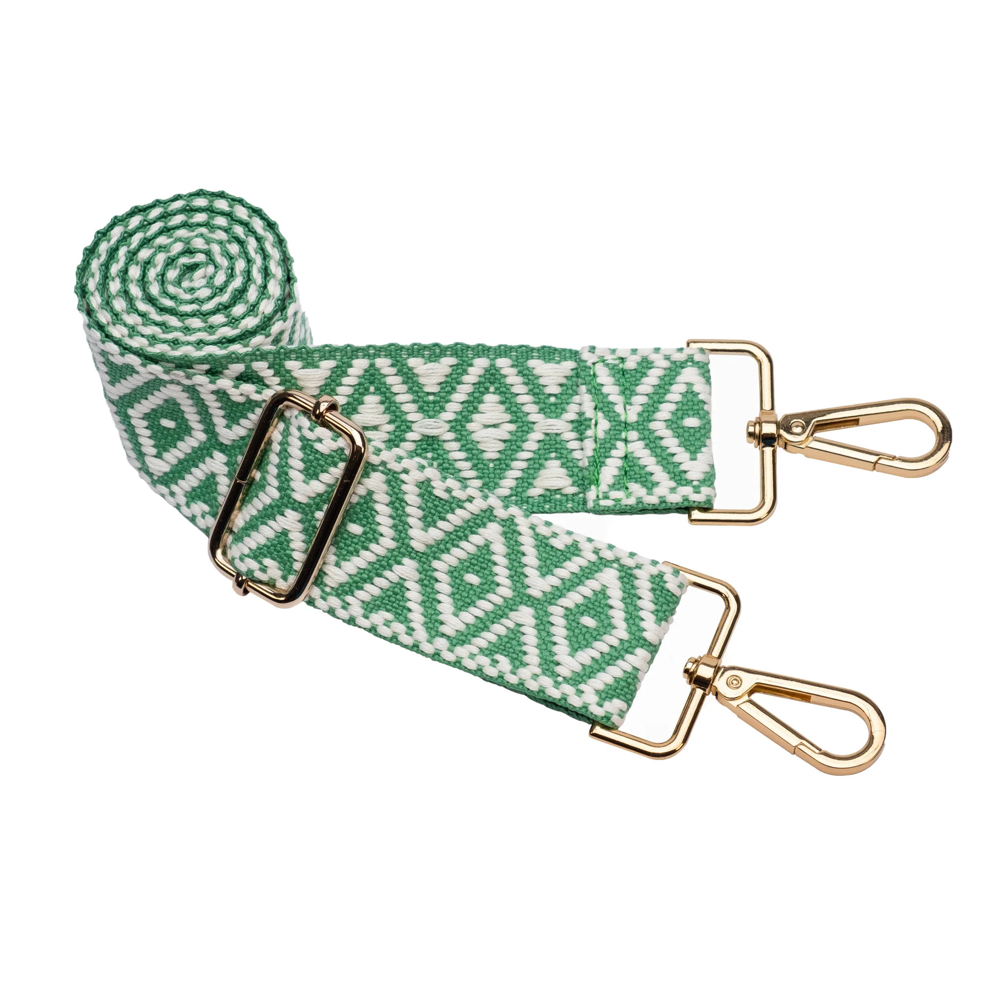 Kelly Green and Cream Woven Strap | WanderFull 