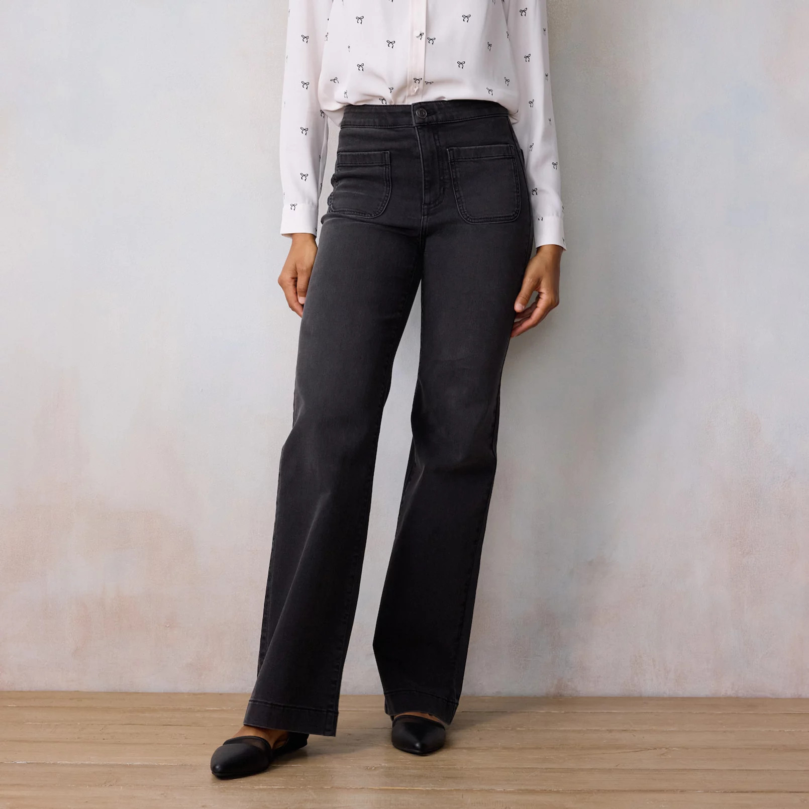 Women's LC Lauren Conrad Super High Rise Wide Leg Denim Trousers | Kohl's