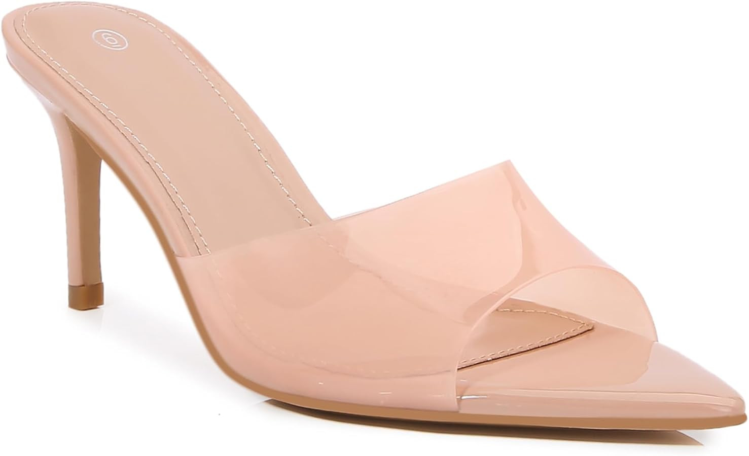 Women Clear Pointed Toe Sandals Stiletto Heels Transparent Strap High Heels Slip on Mules for Wom... | Amazon (US)
