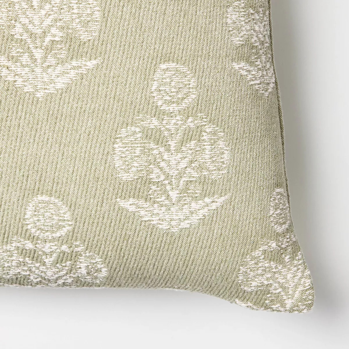Woven Block Print Square Throw Pillow Light Sage/Cream - Threshold™ designed with Studio McGee:... | Target