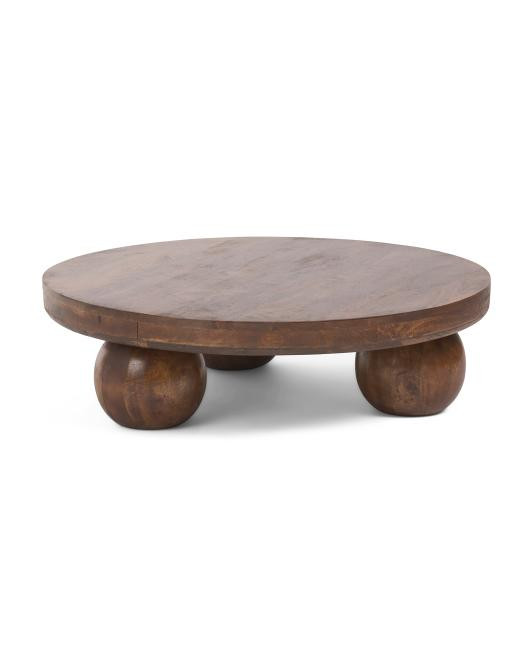 31.5x9 Solid Wood Chestnut Central Ball Table | TJ Maxx