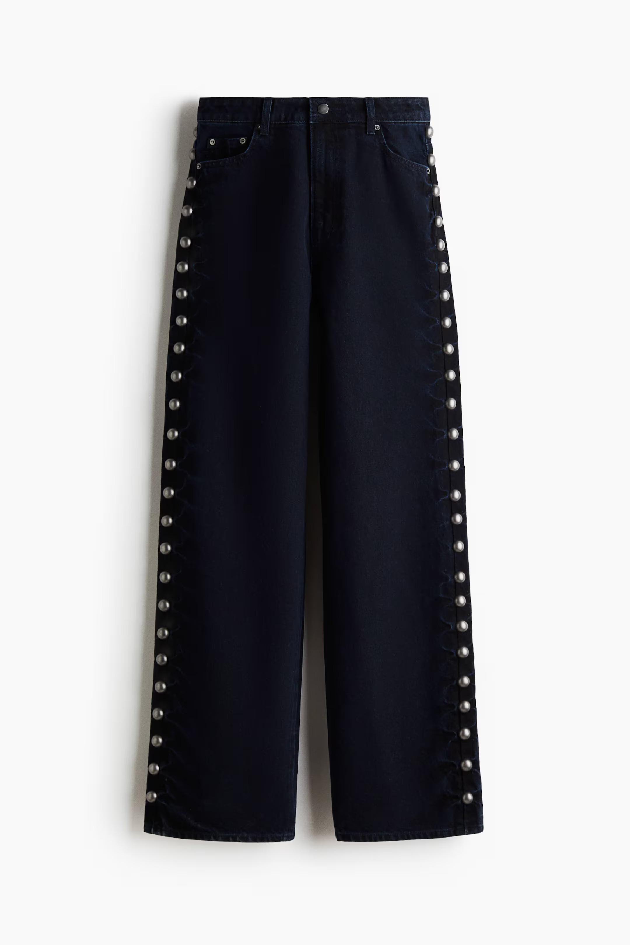 Studded Jeans - Dark denim blue - Ladies | H&M US | H&M (US + CA)