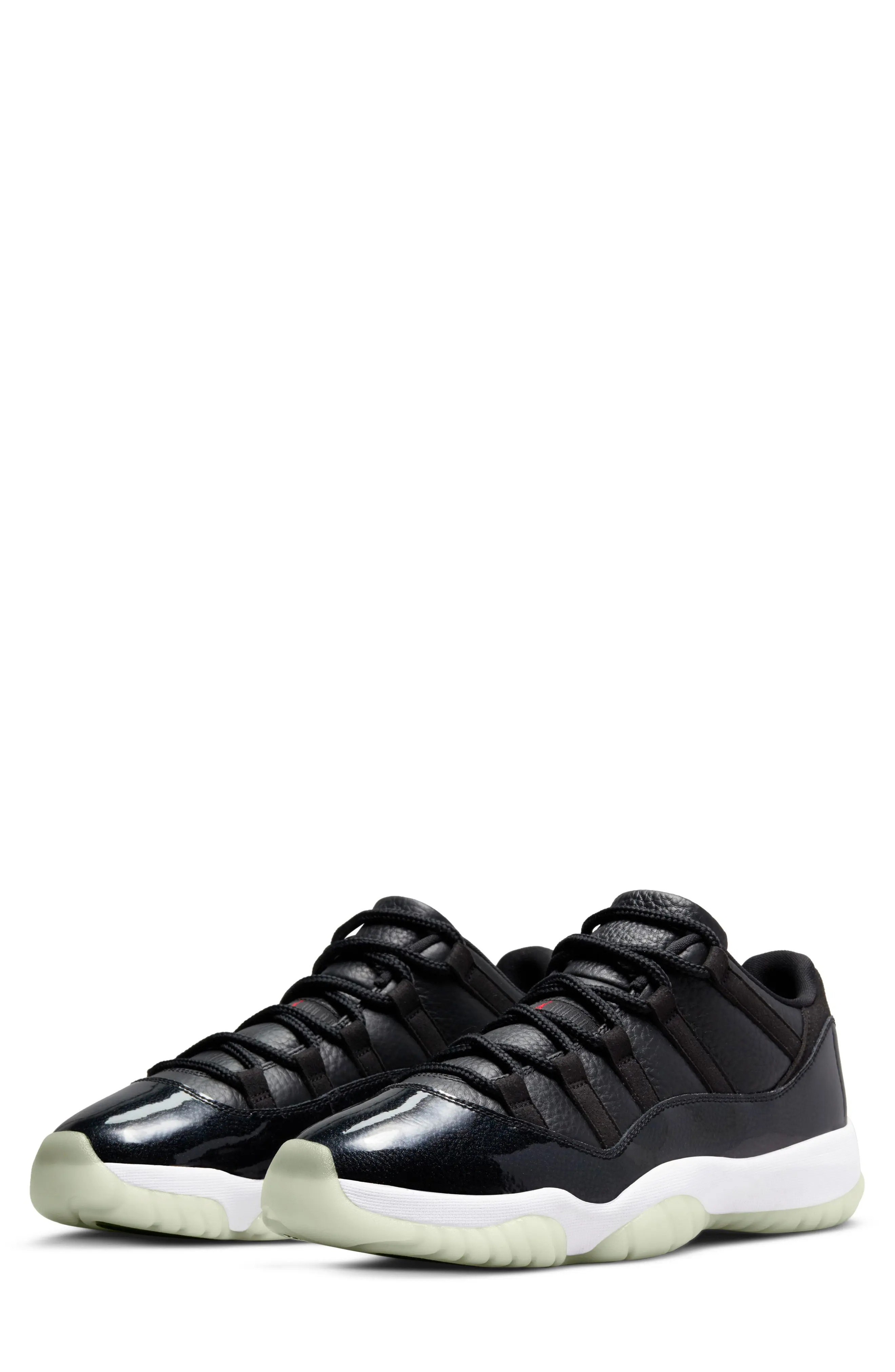 Air Jordan 11 Low Top Sneaker in Black/Gym Red/White/Sail at Nordstrom, Size 7 | Nordstrom