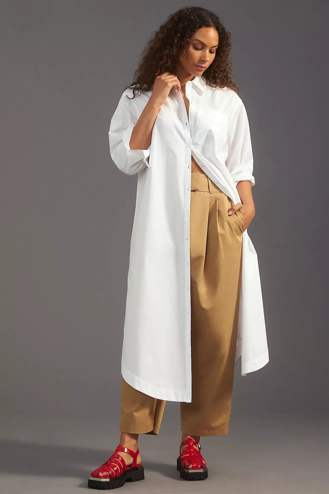 The Soren Long-Sleeve Shirt Dress by Maeve | Anthropologie (US)