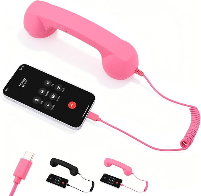 Retro Phone Handset for iPhone & Android, 2026 New Cell Phone Receiver with Microphone & Speaker,... | Amazon (US)