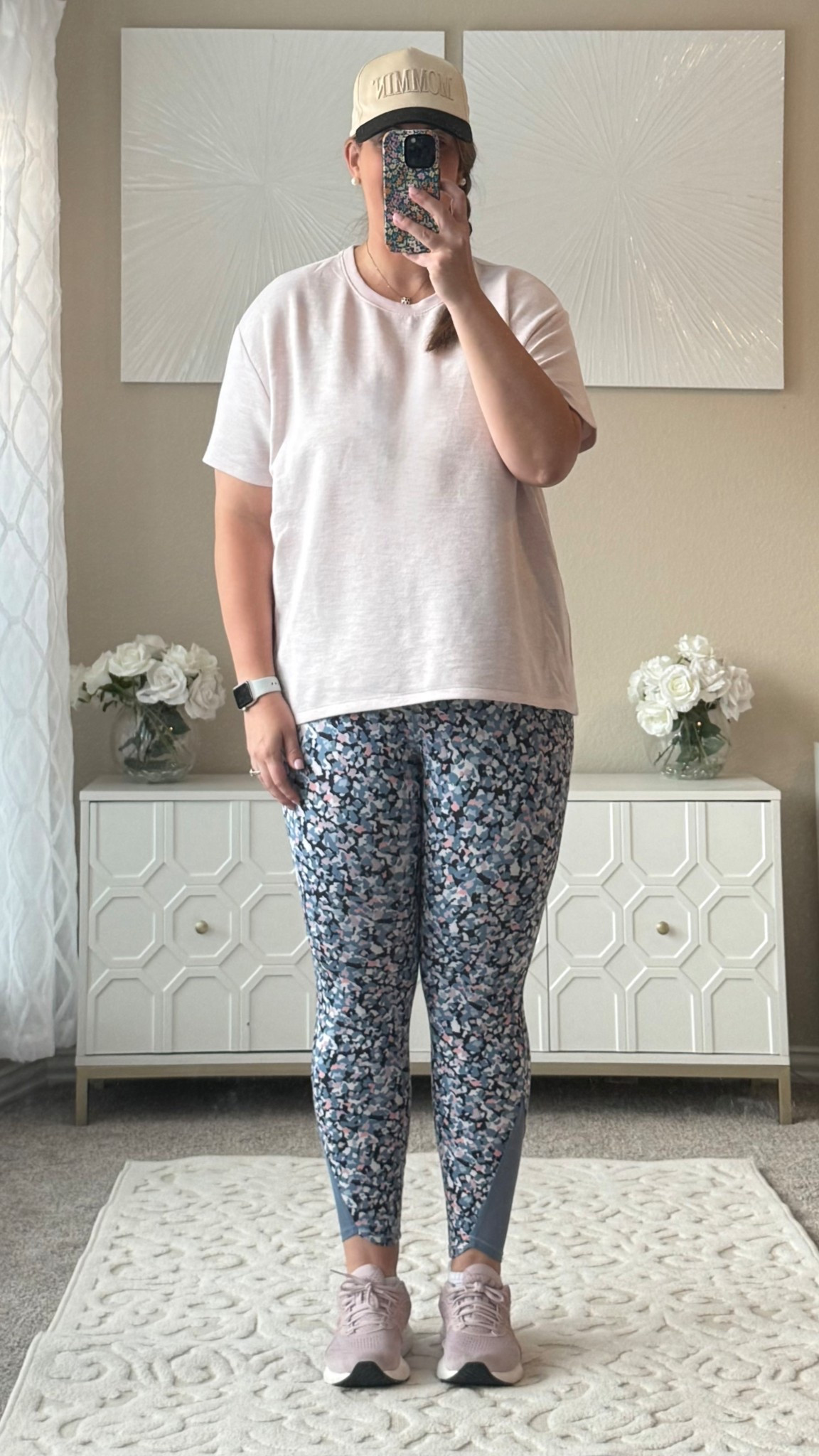 Easy mom outfit activated 💕 The perfect throw-on-and-go look for busy weekends, carpool drop-off, or working from home. Everything’s comfy, coordinated, and straight from Amazon 🙌

✨ Wearing:
	•	RBX Floral Yoga Leggings buttery soft, stay put, and don’t roll down (a mom must!)
	•	RBX Oversized Tee relaxed fit and comes in so many colors I grabbed the pink!
	•	ASICS Gel-Contend Sneakers lightweight, cute, and perfect for errands or walks
	•	Mommin’ Trucker Hat + Pearl Studs + Kendra Scott Bracelets for that easy, pulled-together vibe

The kind of outfit you’ll reach for on repeat comfy, cute, and totally effortless


Amazon outfit, mom outfit, everyday outfit, casual outfit, weekend outfit, carpool style, work from home outfit, athleisure look, Amazon fashion finds, RBX leggings, RBX oversized tee, ASICS running shoes, comfy outfit, floral leggings, pink outfit, Amazon activewear, mom style, affordable activewear, easy mom style, cute casual outfit

#LTKFindsUnder50 #LTKPlusSize #LTKMidsize
