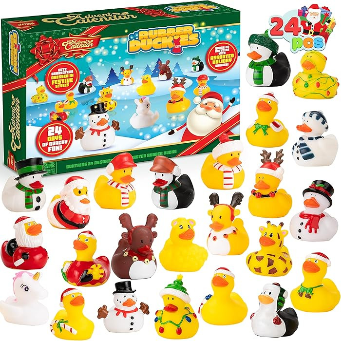 JOYIN 2025 Christmas Advent Calendar Ducks, 24 Days Christmas Countdown Rubber Ducks for Boys Gir... | Amazon (US)