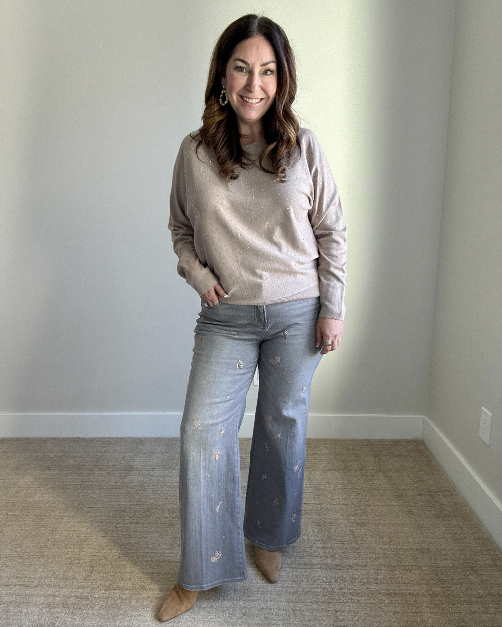 Holiday Casual Outfit Sweater tts, L // Jeans tts 12 (2)  

 #LTKHoliday #LTKOver40 #LTKMidsize