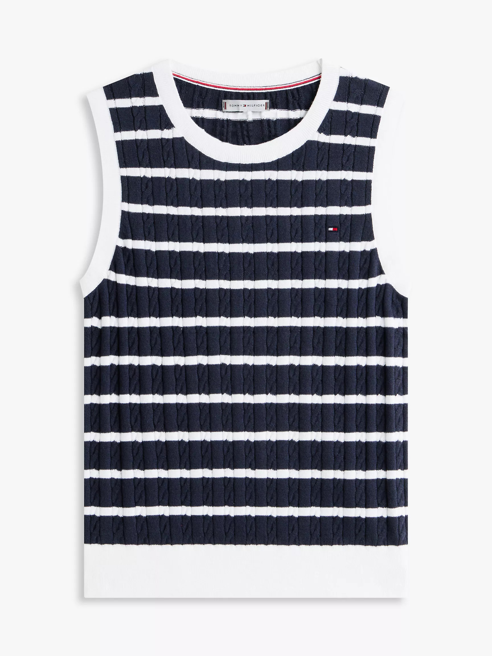 Stripe Cable Knit Sweater Vest | Tommy Hilfiger | Tommy Hilfiger (US)
