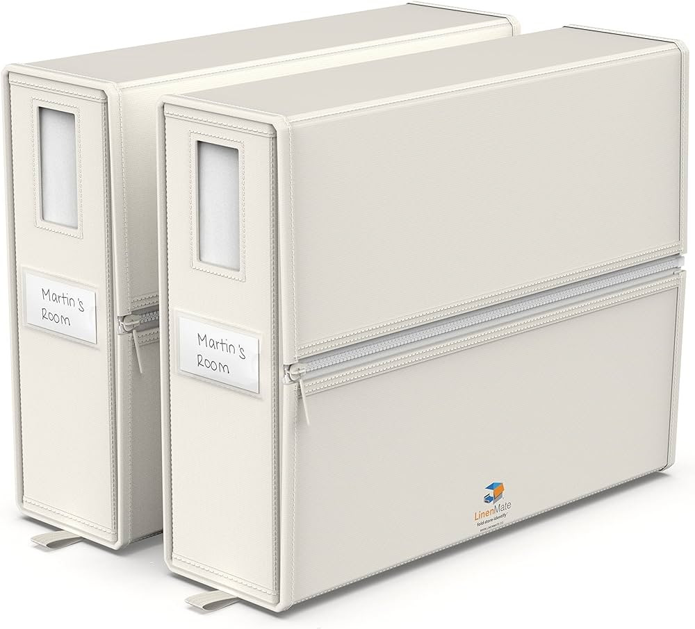 LINENMATE Queen/King Size (Ivory 2-Pack) - The Original 2-Pack Storage Container, Foldable Beddin... | Amazon (US)