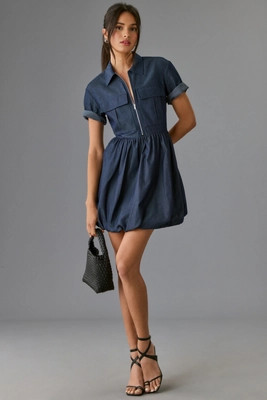 Mare Mare x Anthropologie Denim Bubble-Hem Dress | Anthropologie (US)