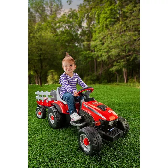 Peg Perego 6V Case Lil Tractor with Trailer Powered Ride-On - Red | Target