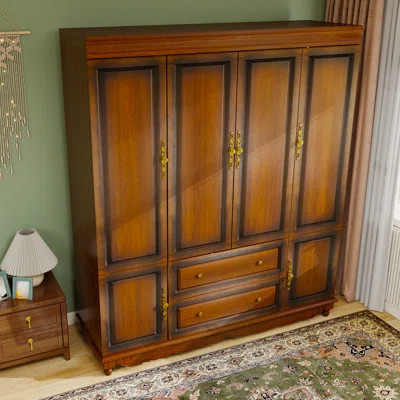 Castine Solid Cherry Wood Wardrobe Armoire | Wayfair North America