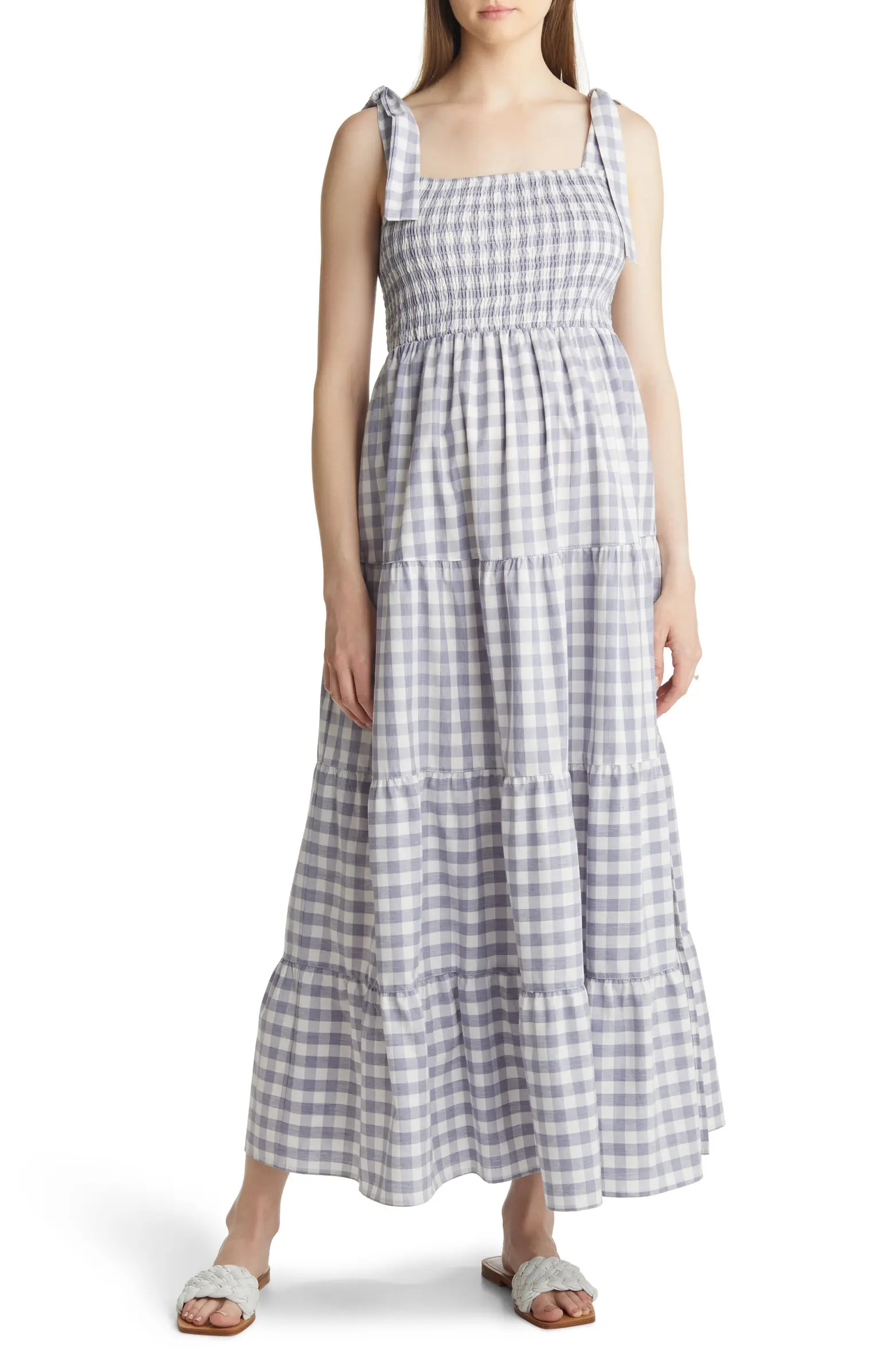 Shoulder Tie Maternity Maxi Dress | Nordstrom