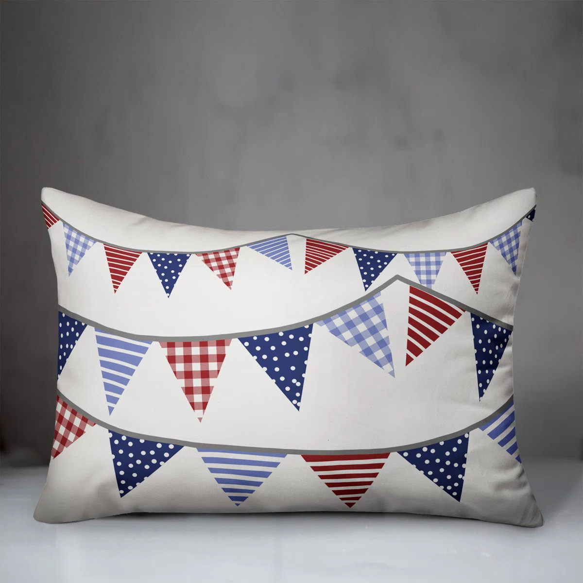Patriotic Garland Indoor/Outdoor Lumbar Pillow | Wayfair North America