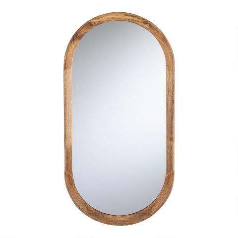 Oblong Natural Wood Wall Mirror | World Market