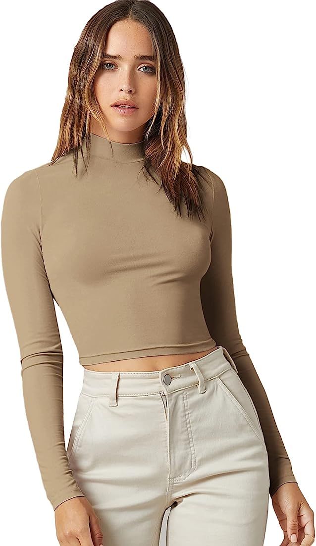 Crop Longsleeve Mock Neck  | Amazon (US)