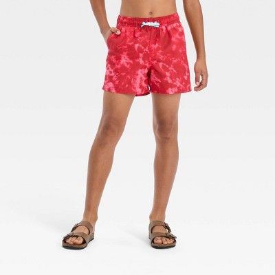 Boys' Tie-Dye Swim Shorts - art class™ Red | Target