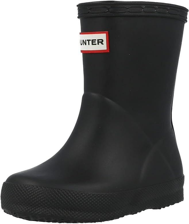 Hunter Footwear Original First Classic Rain Boot, Black, 8 US Unisex Little Kid | Amazon (US)