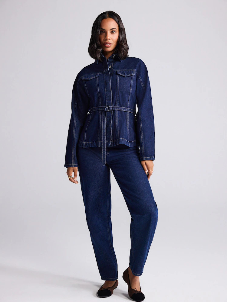 Indigo Blue Barrel Leg Jeans | Next EU