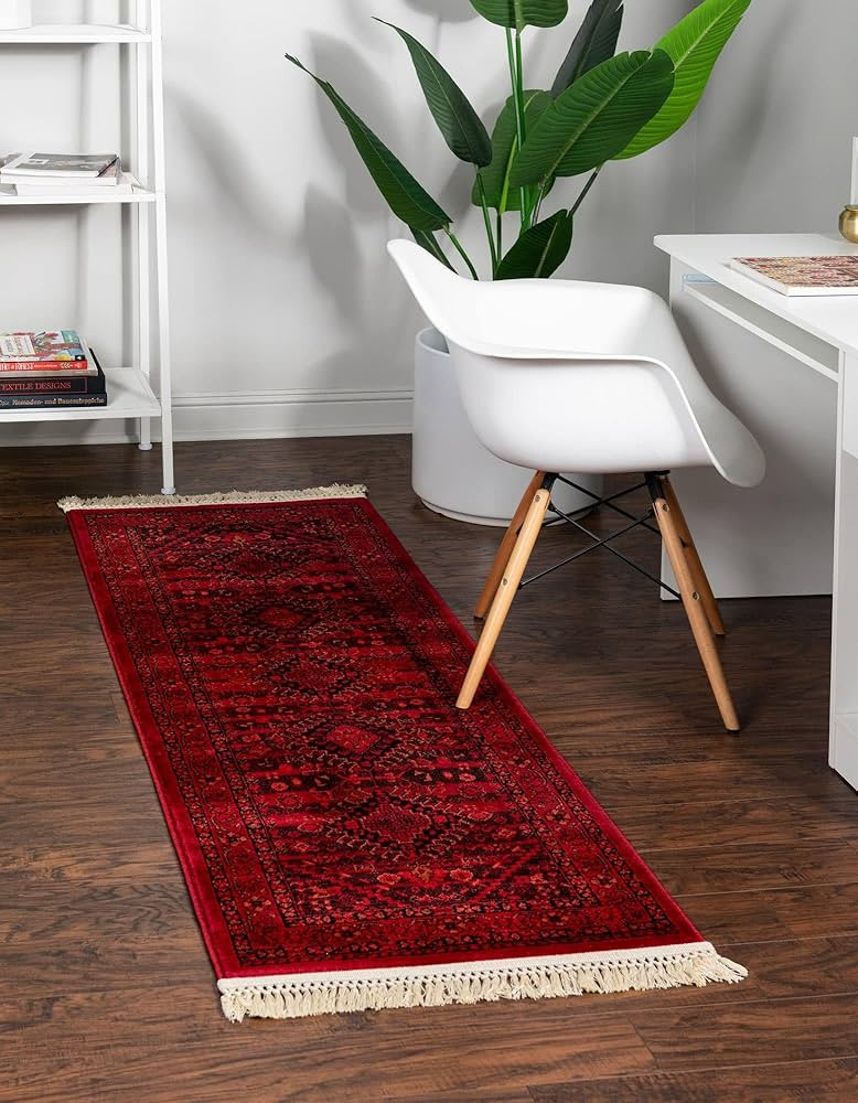 Unique Loom Tekke Collection Area Rug - Sheibani (2' x 6' 1" Runner, Red/ Black) | Amazon (US)