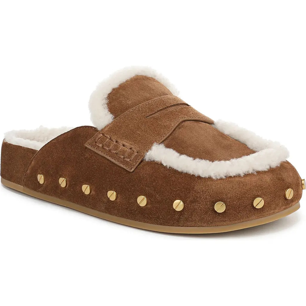 Veronica Beard Fenix Genuine Shearling Mule in Hazelwood Ecru at Nordstrom, Size 9 | Nordstrom