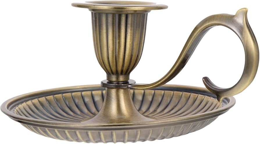 HOMSFOU Retro Handheld Candlestick Holder Vintage Taper Candle Stick Holder European Style Candle... | Amazon (US)