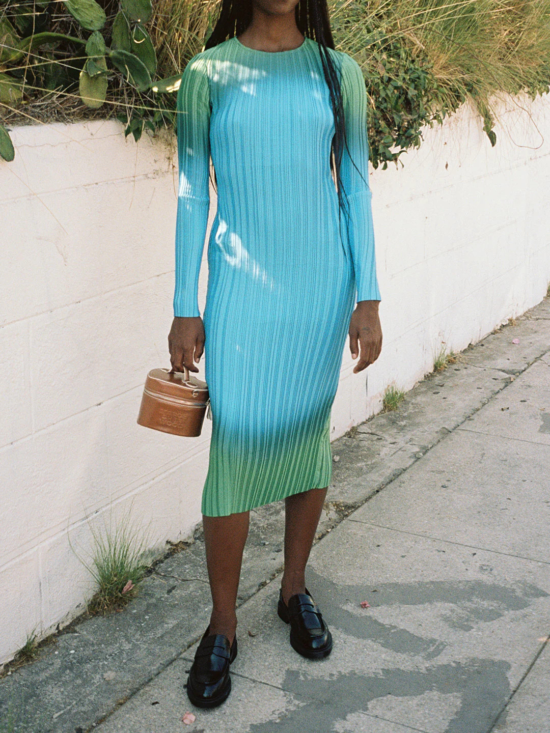 Box Pleat Crew Neck Midi - Green Orb (GREEN ORB / 2) | Lisa Says Gah